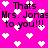 Pixelated pink background with white hearts and repeated text "Thats Mrs. Jonas to you!!!" in black block letters.