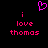Pixelated pink text and a heart symbol on a black background, with identical left and right text blocks.