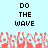 Pixelated text "DO THE WAVE" appears twice on a light blue background above red pixelated figures with raised arms.