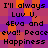 Static pixel art with repeating text on a checkered background of purple and orange squares.
