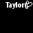 Pixelated white text 'Taylort' on black background with heart symbol replacing the letter 'o', two identical versions side-by-side.