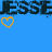 nine colored each displaying 'JESSE' text with heart symbols in varying colors and positions