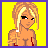 Pixel art contact sheet showing three frames of an animated icon with a blonde character in red lingerie and brown boots, paired with blue text reading "Save a Horse Ride a Cowboy!!" on yellow backgrounds.
