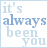 Static pixelated text icon with light blue and white color scheme on a solid background.