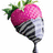 Pixelated strawberry with pink top and striped black-and-white body, green leaves, positioned in four views showing different angles and partial cropping.