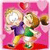 Two cartoon figures in dynamic poses against a pink gradient background with red accents, one holding a white circular object.