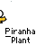 Pixelated Piranha Plant animation with yellow hand, white ball, red-and-green plant head, and red splatter effects on gray background.