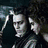 Animated sequence showing two figures in period clothing with a movie poster background featuring 'Johnny Depp' and 'Sweeney Todd' text.