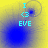 Yellow background with blue gradient circles and cyan text 'I <3 EVE' in four showing animation changes