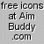 Animated contact sheet of Devil Buddy icons showing multiple frames with varying poses, expressions, and fire effects on a gray background.