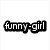 A four- with text and images: top-left 'funny-girl', top-right a person's face, bottom-left two people embracing on a ship, bottom-right 'titanic' in pixelated font