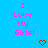 Pixelated text and heart symbols on a blue background with pink and red elements.