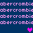 A static digital image with a dark blue background, repeated light pink text 'abercrombie' in pixelated font, and three small heart symbols.