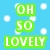 Pixelated blue background with white snowflakes, green text reading "OH SO LOVELY," pink text reading "1996," and an orange heart symbol containing a number three.