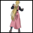 Pixelated anime-style character with long blonde hair in a pink dress and dark sleeves, standing against white background with black text reading 'AnimeIM' and 'COM' on right.