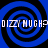 A 4-frame animated contact sheet showing a blue and black spiral pattern with repeating text "DIZZY MUGH?" in white pixelated font across four quadrants.