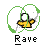 Pixelated icon shows yellow cartoon character with white face and black outline, surrounded by green circular motion lines on gray background.