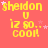 Yellow text on pink background reads 'sheldon U iz $0.. COOL!' with scattered white stars, static image.