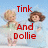 Pixelated cartoon characters Tink and Dolly appear in a blue sky background with red text reading 'Tink And Dolly' on the left, then changing to 'Best Friends Forever' on the right.