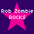 Four identical pink star-shaped icons with white text "Rob Zombie ROCKS" on a dark purple background arranged in a 2x2 contact sheet layout.