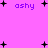 Purple text 'ashy' appears multiple times on a bright pink background with scattered black plus signs.