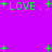 Green 'LOVE' text with periods and plus signs on a purple background, arranged in two with scattered green plus symbols