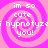 Pixelated pink and purple spiral background with white text reading 'im so cute hypnotyzg you!' in four identical quadrants.