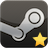 A pixelated icon featuring a silver key with circular loops on the handle and shaft, positioned diagonally over a dark gray background, with a yellow star in the bottom right corner.