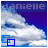 A cloud-themed buddy icon with the name 'danielle' displayed at the top, showing animation changes in text color and border styles across frames.