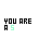 Animated sequence of pixelated text forming 'YOU ARE A SELL OUT' with color transitions across frames.