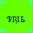 Bright green background with scattered light blue plus signs; four identical dark blue pixelated text instances arranged in a