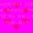 Pixelated pink background with repeating text and heart symbols in varying shades of pink.