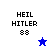 Four display 'HEIL HITLER 88' text with a star icon changing from blue to white against varying blue backgrounds