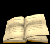 Animated sequence of an open book's pages turning, showing sequential page flips from left to right
