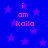 Blue background with purple stars and pink text reading "i am kaila" in four identical quadrants.