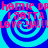 A static image with four identical spiral patterns in blue and cyan, overlaid with red text reading "homie ophomie op I JOTTA I JOTTA Love ya!!!Love ya!!!".