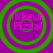 Four identical circular green rings on a purple background with pink text reading 'ilikeur Pizza!' inside each ring.