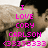 Pixelated image of a person with dark hair and light skin, overlaid with bright pink text reading "I LOVE CORY CARLSON <3333333".