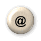 Six circular icons display a metallic @ symbol on a beige background, arranged in two with varying angles and perspectives