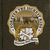 Circular icon with golden border and silver inner ring, featuring a stylized figure in white and gold against dark background.