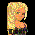 Pixelated cartoon woman in camouflage outfit with blonde hair and green text reading 'Camo Gurl' on black background.