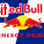 Red Bull energy drink logo with two red bulls and yellow sun on blue background, text fragments 'it', 'ed Bull', 'Red Bull', 'gives', 'WINGS', 'you' in red letters.