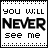 pixelated text icons showing variations of 'YOU WILL NEVER SEE ME', 'FALL APART', and 'Again' in different colors and styles