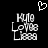 Pixelated white text 'Kyla Love' and 'Loves' stacked vertically on black background with a pixel heart above, two identical frames side-by-side.