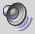 Two pixelated circular icons with dark gray outlines and light gray interiors, each featuring a blue-purple gradient on the left side and three curved light purple lines below.