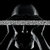 Static grayscale image of a dark curved shape above a horizontal line with multiple vertical drips extending downward against a black background.