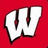 A static icon featuring a stylized white 'W' with black outlines on a solid red background.