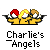 A static contact sheet showing two identical frames of a pixel art buddy icon featuring three stick figures in yellow outfits holding guns, with text labels and website promotion on the right.