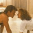 A 2x2 contact sheet of a pixelated animated icon showing two people dancing with text overlays on brown and gray backgrounds.