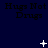 Dark blue background with repeated 'Hugs Not Drugs' text and white pixelated symbols changing across frames.